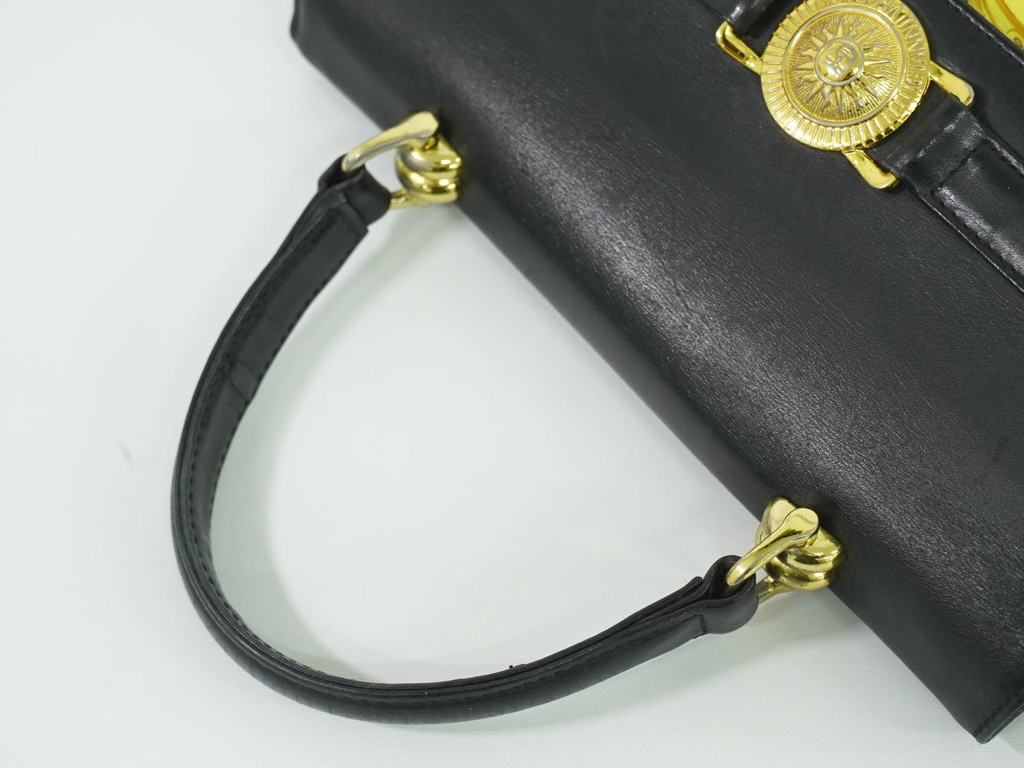 GIANNI VERSACE レオパード柄 ハンドバッグ イエロー ブラック