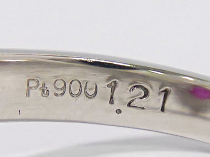 ルビー 1.21ct ダイヤモンド 0.43ct Pt900 リング 12号 レッド