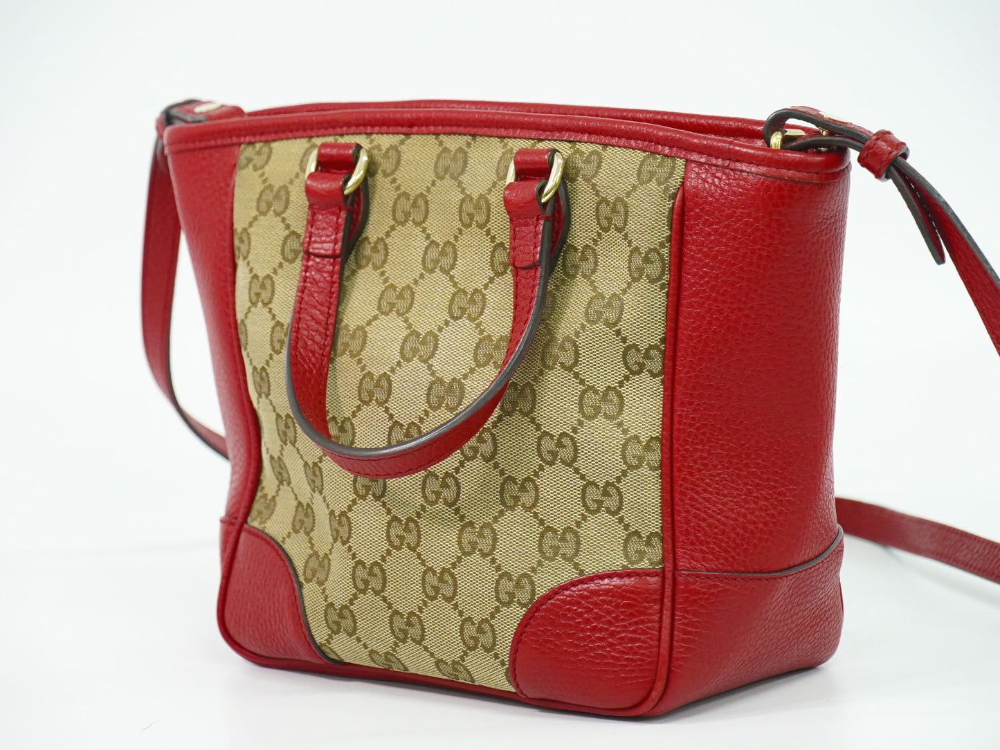 GUCCI GGキャンバス 2WAY ショルダーバッグ ベージュ レッド 449241