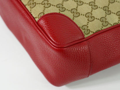 GUCCI GGキャンバス 2WAY ショルダーバッグ ベージュ レッド 449241