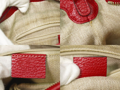 GUCCI GGキャンバス 2WAY ショルダーバッグ ベージュ レッド 449241