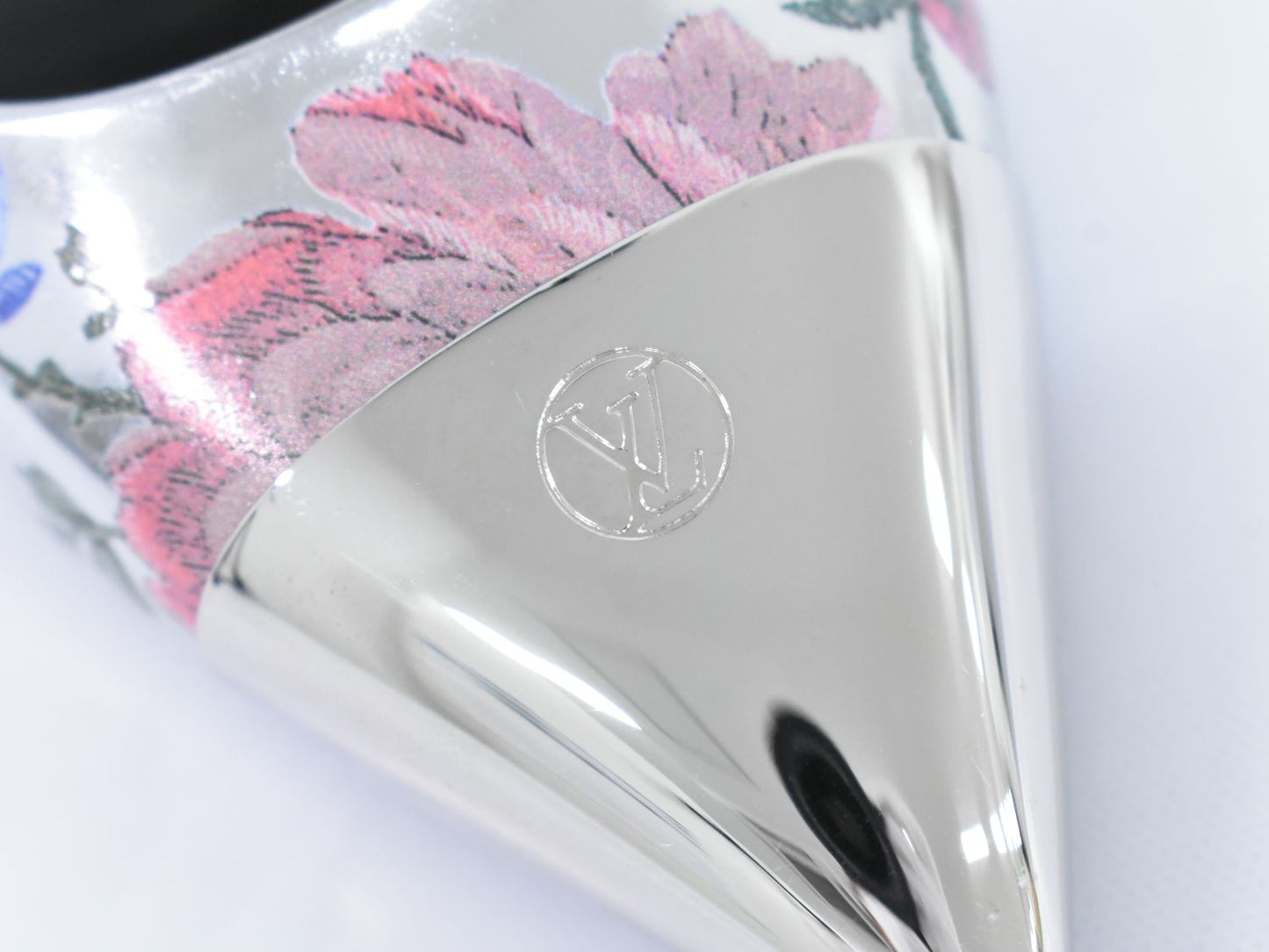 LOUIS VUITTON 花柄 パンプス ヒール 34H シルバー マルチカラー