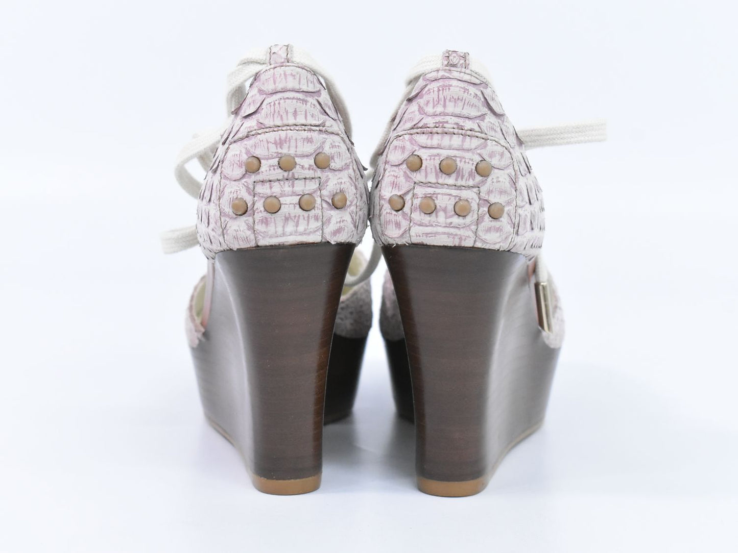 TOD'S パイソンレザー サンダル アイボリー パープル