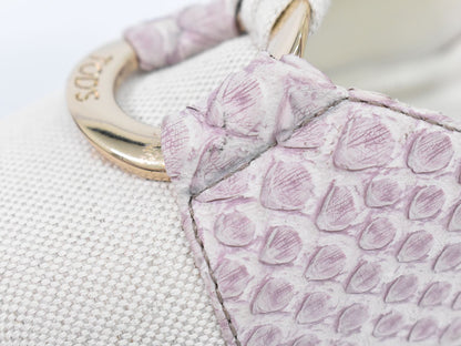 TOD'S パイソンレザー サンダル アイボリー パープル