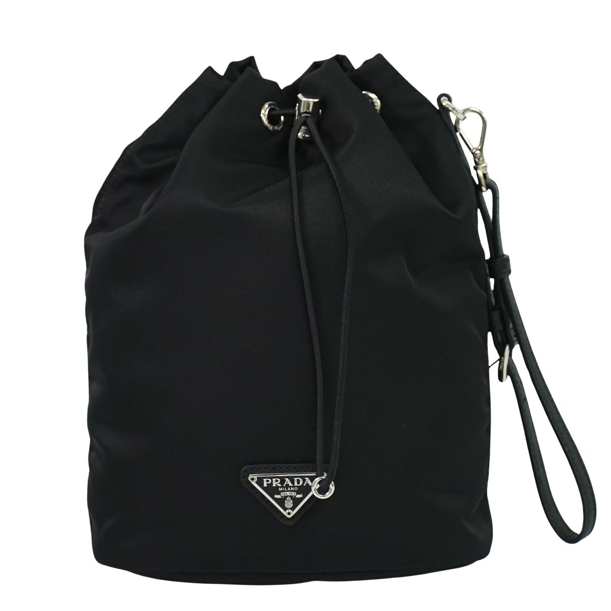 PRADA ReNylon 巾着 ポーチ ナイロン ブラック