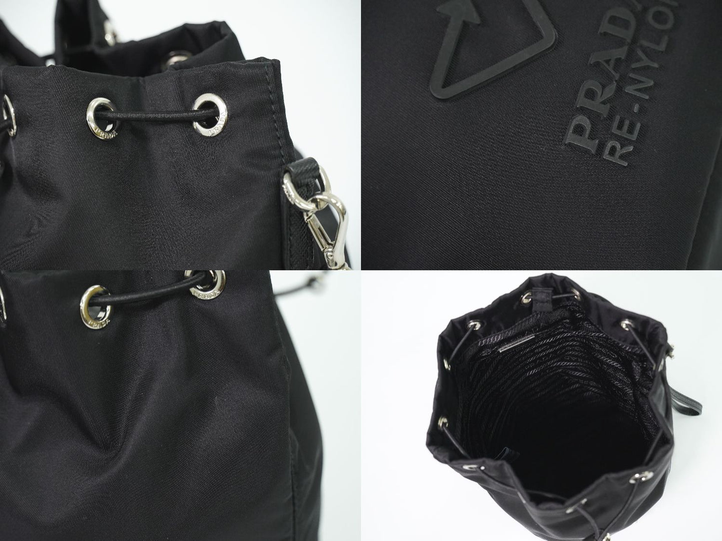 PRADA ReNylon 巾着 ポーチ ナイロン ブラック