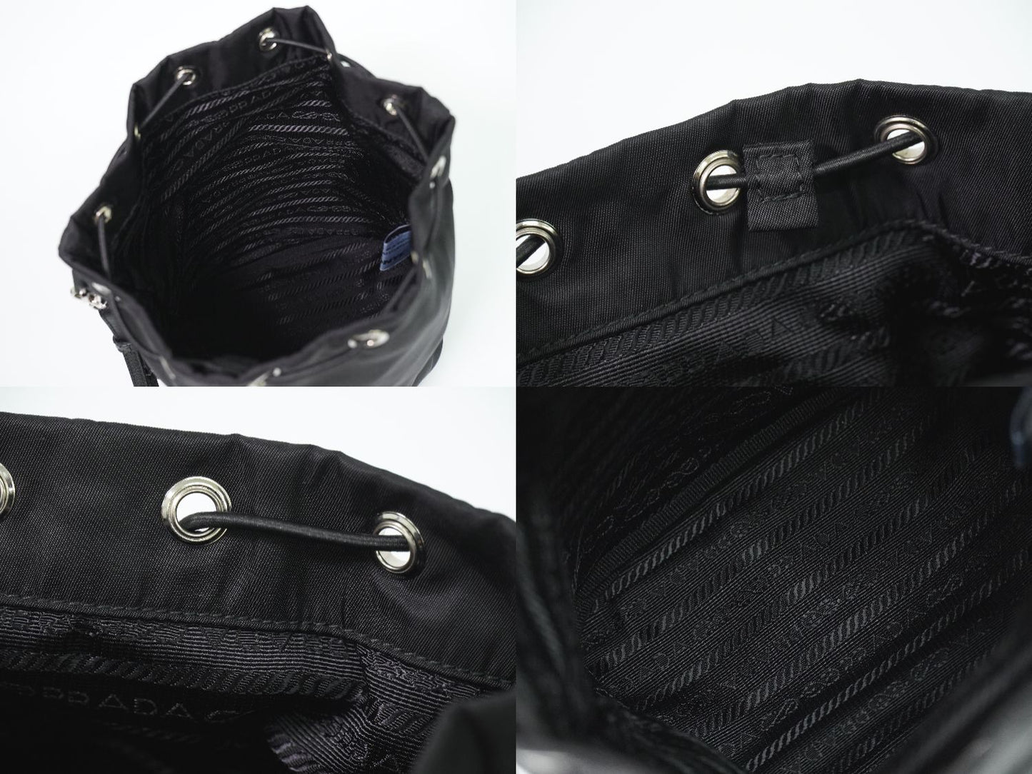 PRADA ReNylon 巾着 ポーチ ナイロン ブラック