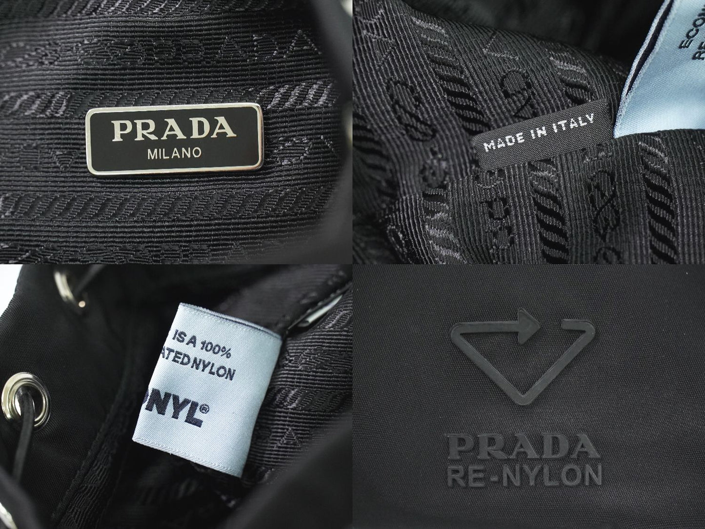 PRADA ReNylon 巾着 ポーチ ナイロン ブラック