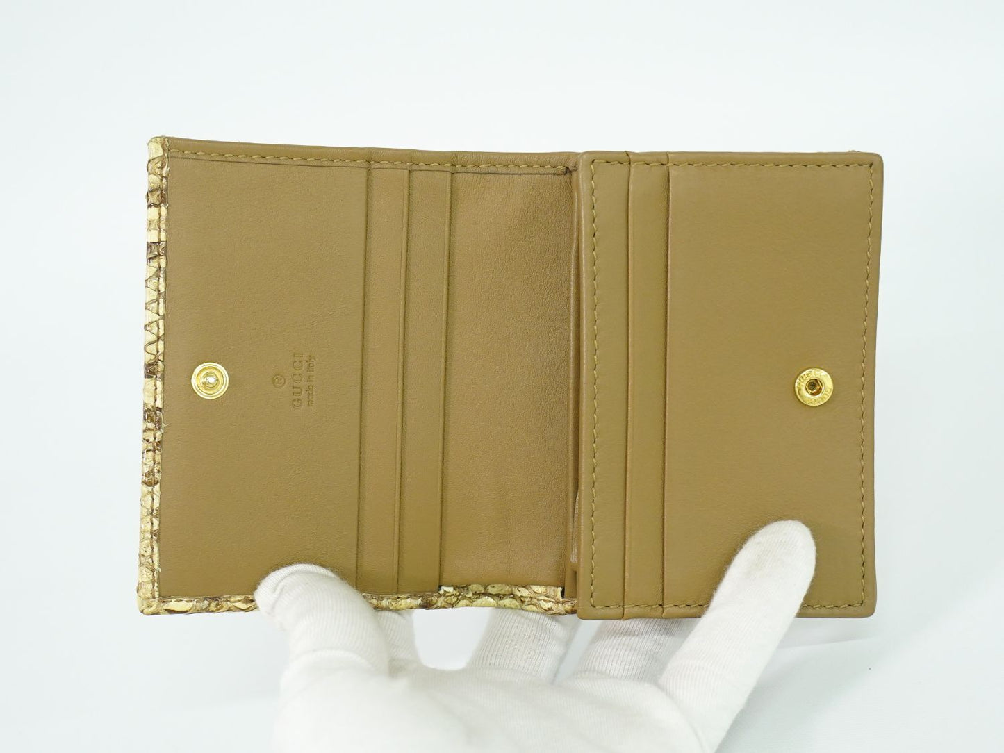 GUCCI GGマーモント 折財布 ベージュ ブラウン 456126