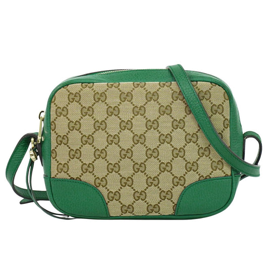 GUCCI GGキャンバス ショルダーバッグ ベージュ グリーン 449413