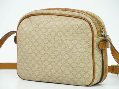 CELINE マカダム ショルダーバッグ ベージュ