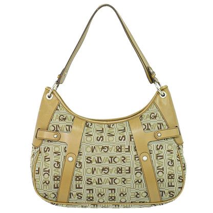 Salvatore Ferragamo ロゴ柄 ショルダーバッグ ベージュ ブラウン