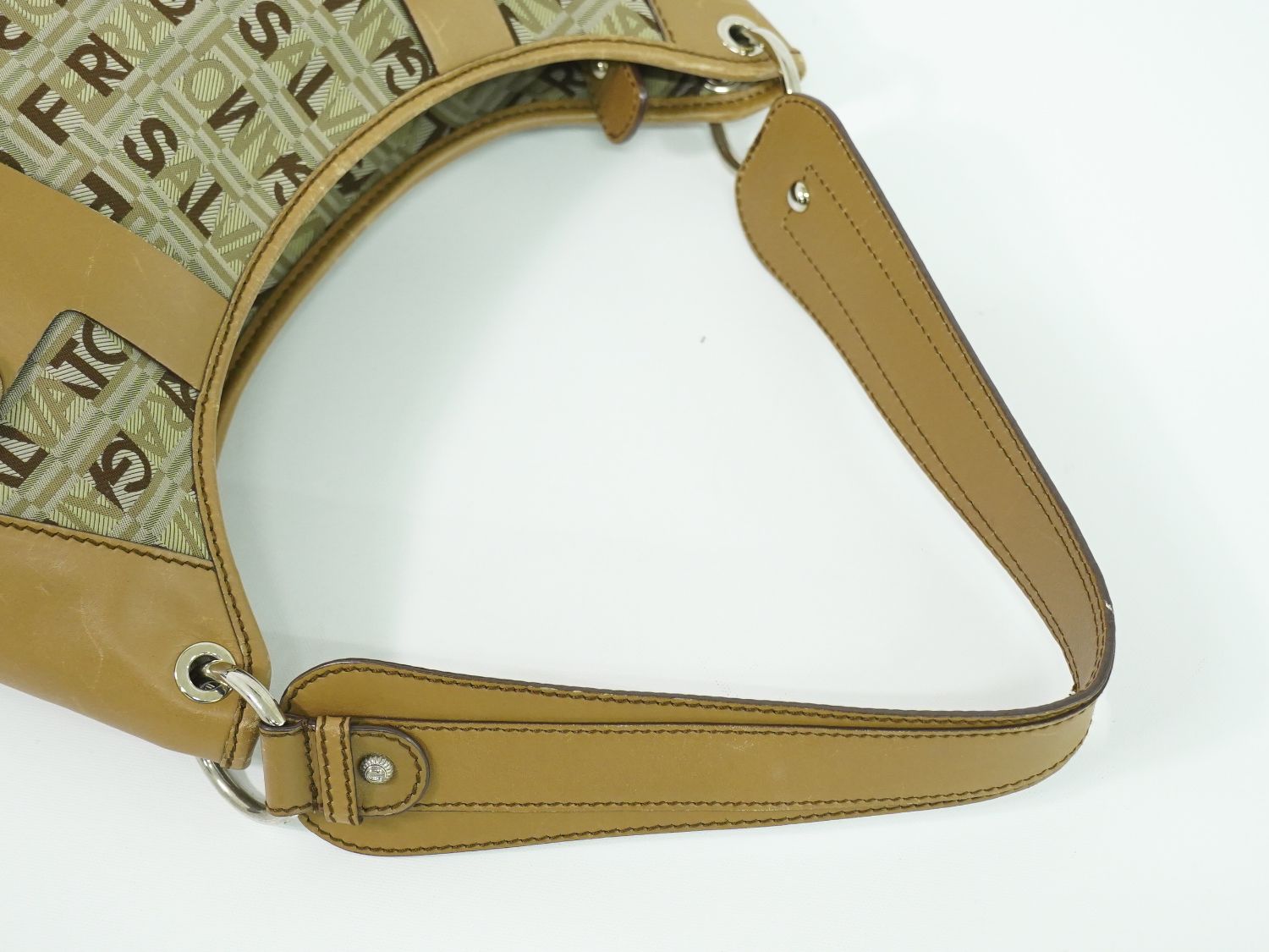 Salvatore Ferragamo ロゴ柄 ショルダーバッグ ベージュ ブラウン