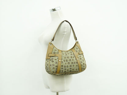 Salvatore Ferragamo ロゴ柄 ショルダーバッグ ベージュ ブラウン