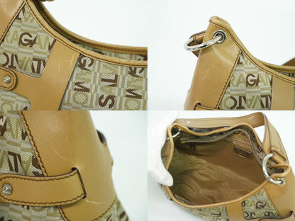 Salvatore Ferragamo ロゴ柄 ショルダーバッグ ベージュ ブラウン