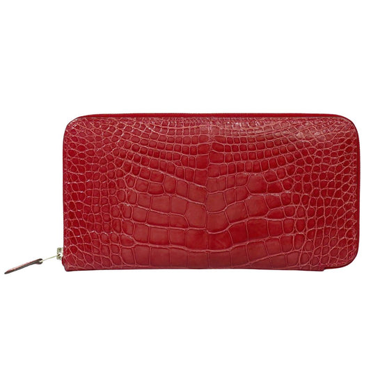 HERMES アザップ ロング 長財布 A刻 アリゲーター レザー レッド