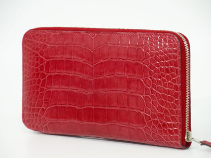 HERMES アザップ ロング 長財布 A刻 アリゲーター レザー レッド