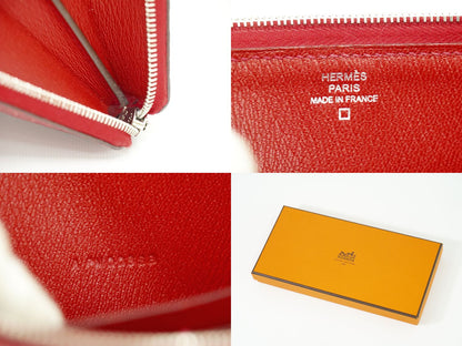 HERMES アザップ ロング 長財布 A刻 アリゲーター レザー レッド