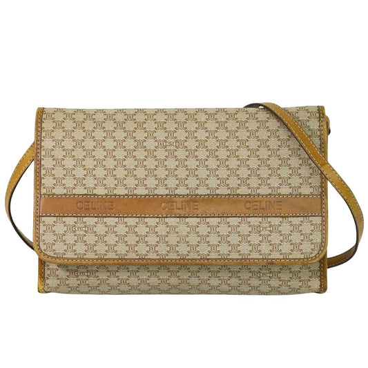 CELINE マカダム ショルダーバッグ ベージュ