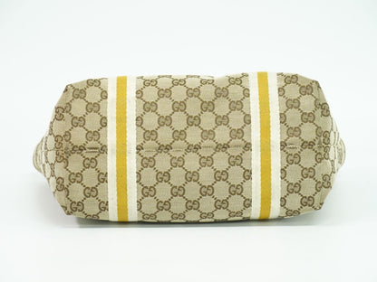 GUCCI シェリーライン GGキャンバス トートバッグ ベージュ アイボリー 137396