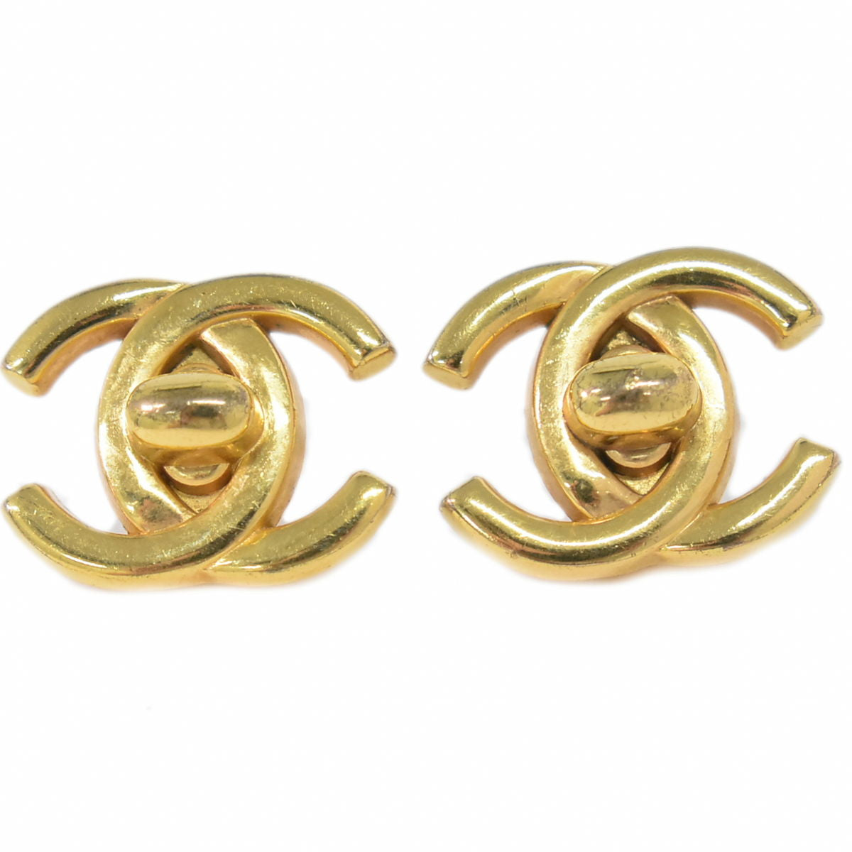 CHANEL ココマーク ターンロック イヤリング GP ゴールド