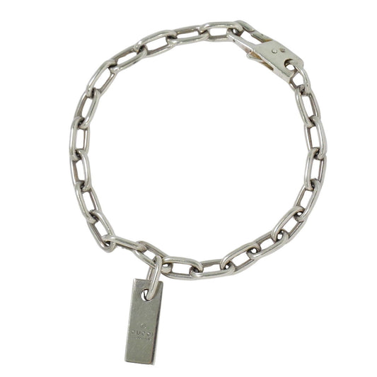 GUCCI ロゴプレート 925 ブレスレット 19 シルバー