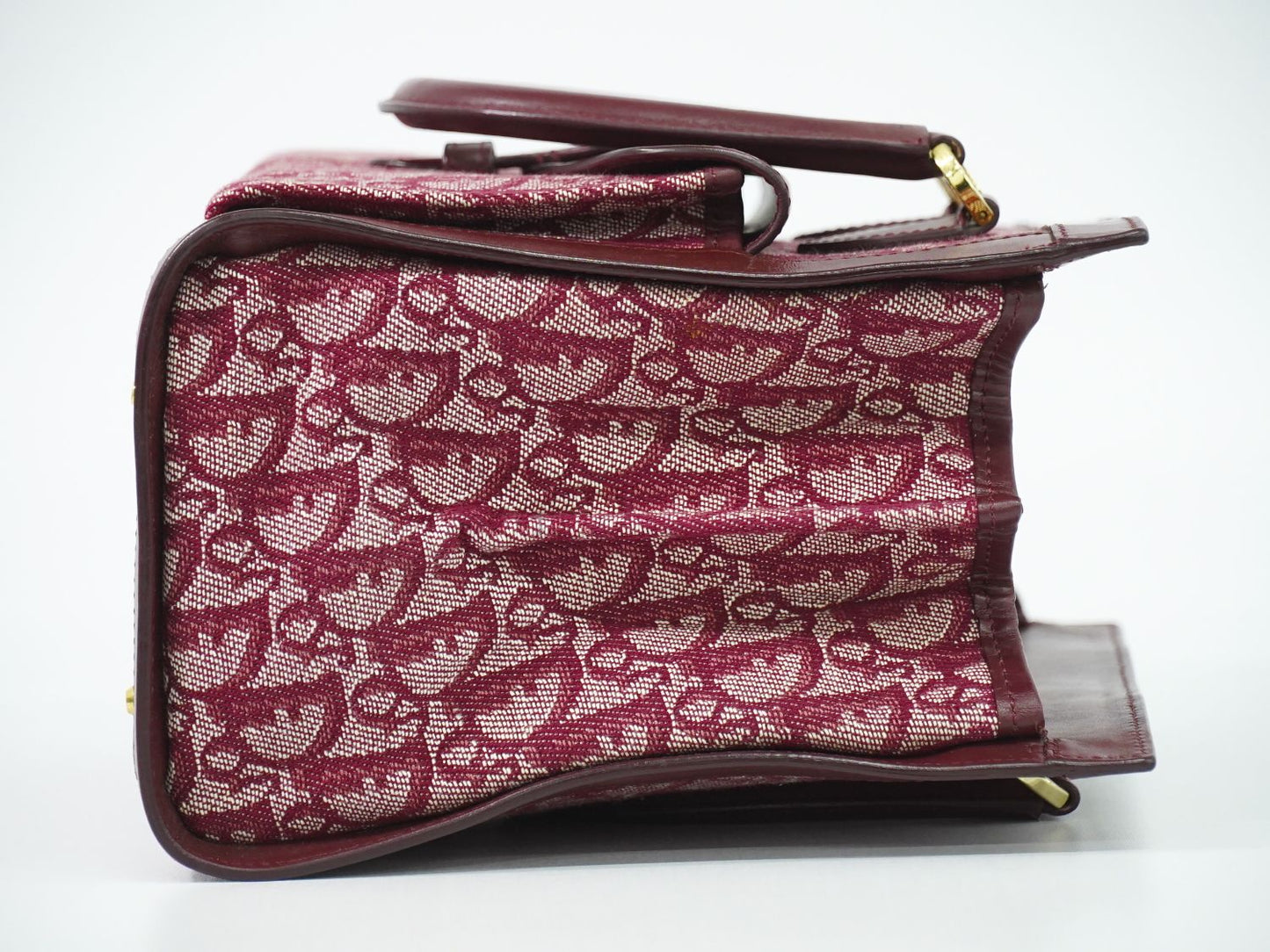 Christian Dior トロッター ハンドバッグ ボルドー