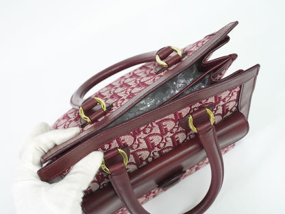 Christian Dior トロッター ハンドバッグ ボルドー