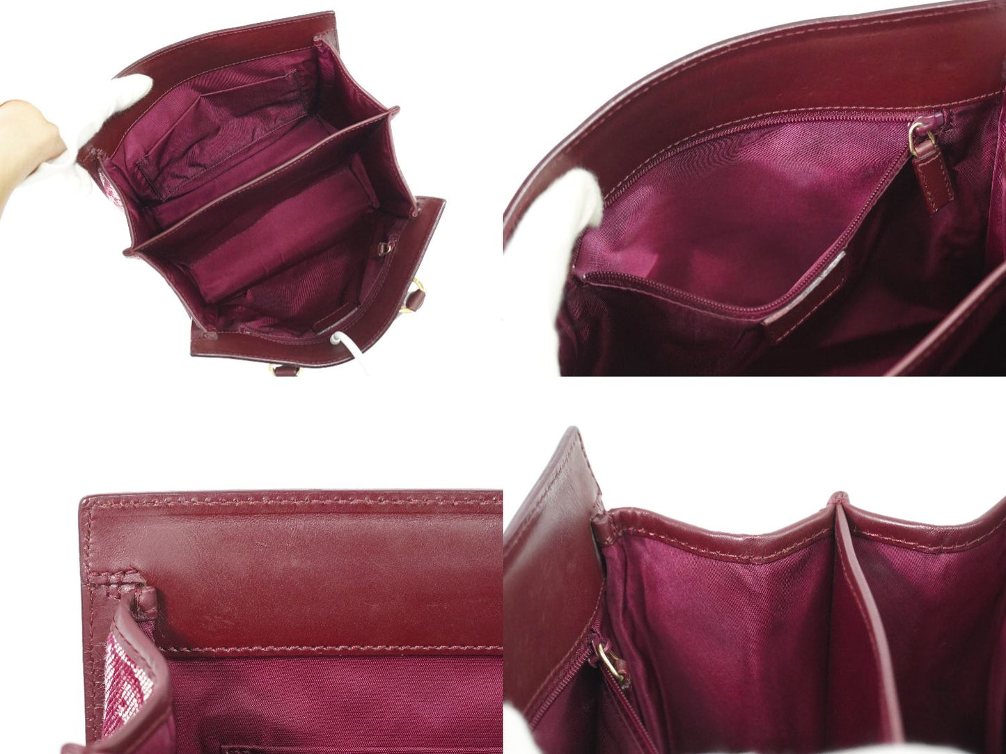 Christian Dior トロッター ハンドバッグ ボルドー