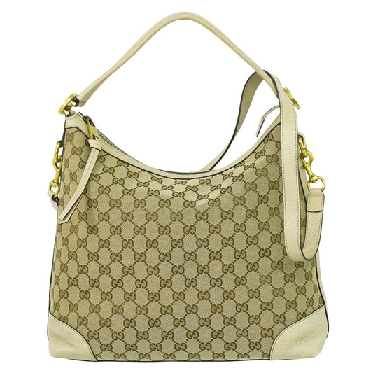 GUCCI GGキャンバス 2WAY ショルダーバッグ ベージュ アイボリー 326514