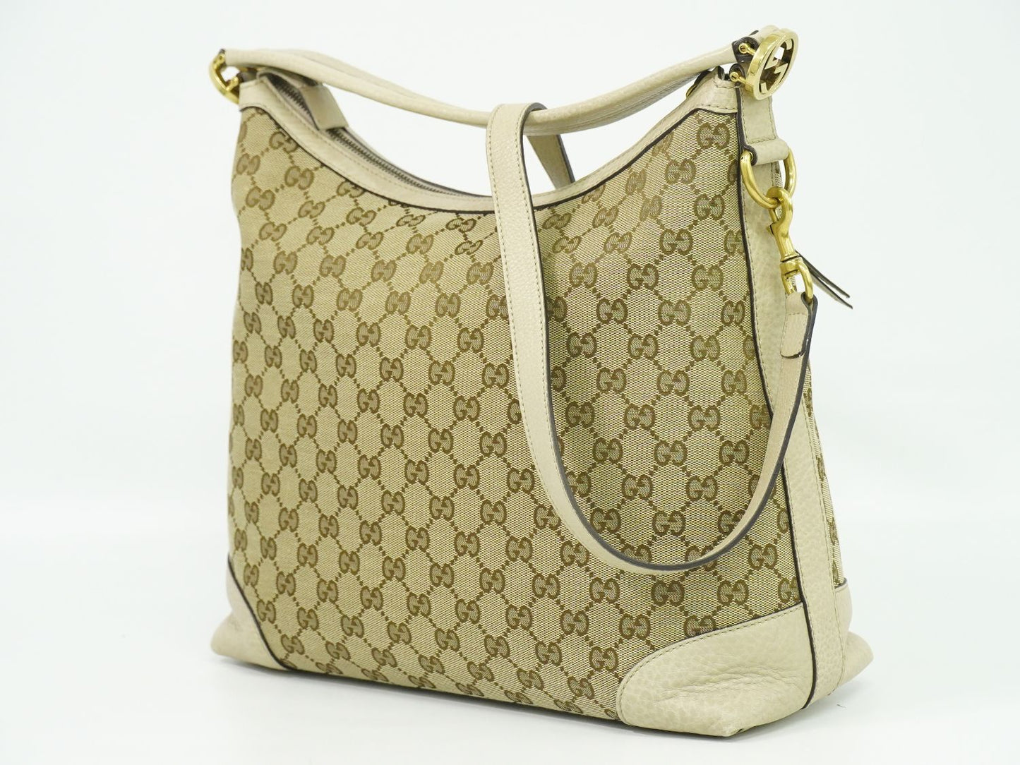 GUCCI GGキャンバス 2WAY ショルダーバッグ ベージュ アイボリー 326514