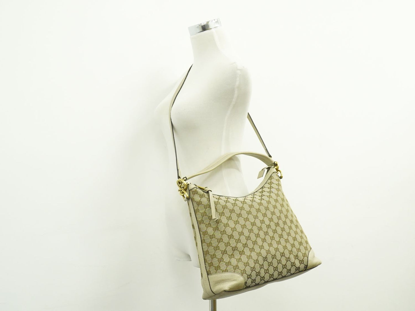 GUCCI GGキャンバス 2WAY ショルダーバッグ ベージュ アイボリー 326514