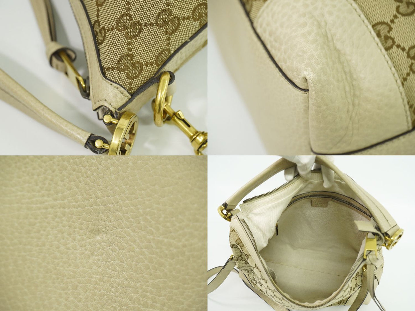 GUCCI GGキャンバス 2WAY ショルダーバッグ ベージュ アイボリー 326514