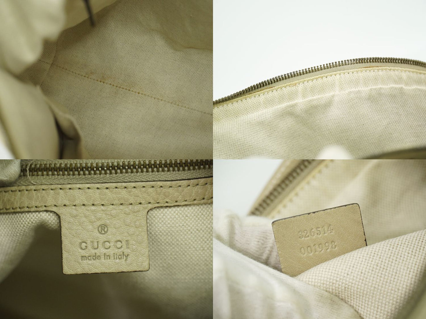 GUCCI GGキャンバス 2WAY ショルダーバッグ ベージュ アイボリー 326514