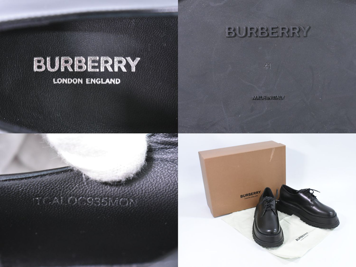 BURBERRY レースアップシューズ ダービーシューズ 厚底 41 ブラック