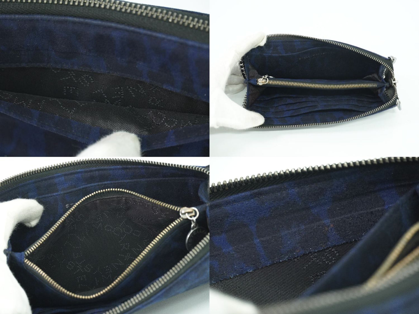 STELLA McCARTNEY レオパード 長財布 ブルー ブラック