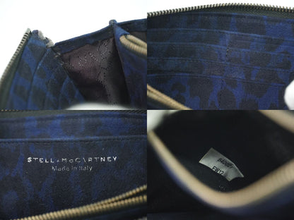 STELLA McCARTNEY レオパード 長財布 ブルー ブラック