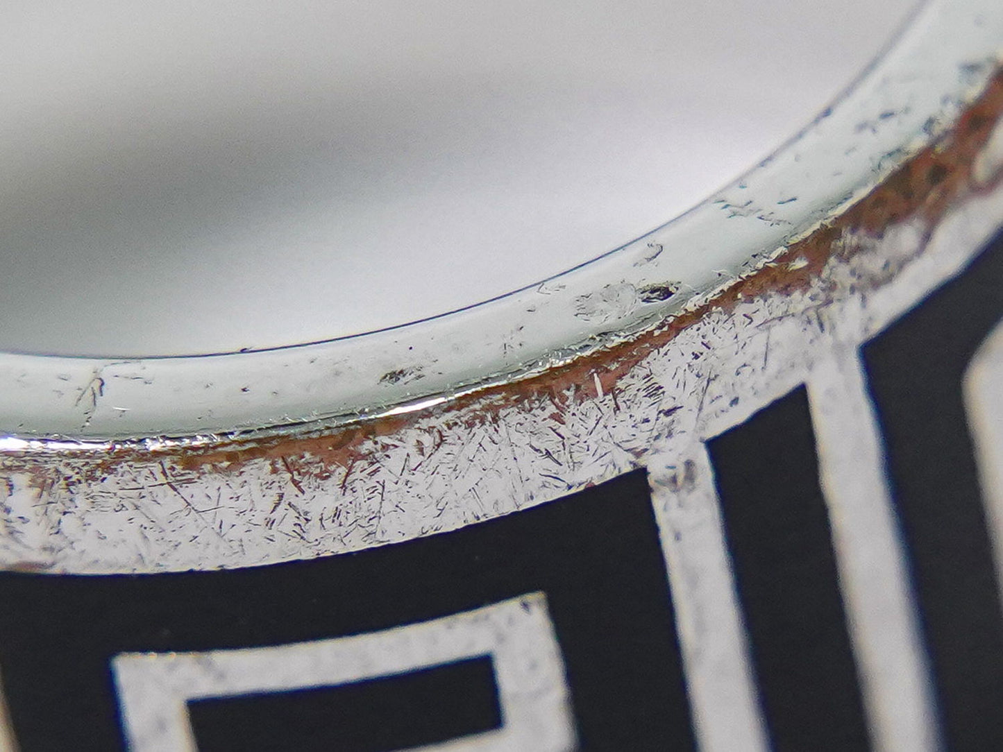 VERSACE グリーク メタル リング 16号 ブラック シルバー