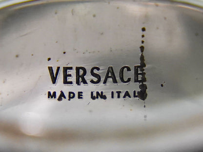 VERSACE グリーク メタル リング 16号 ブラック シルバー