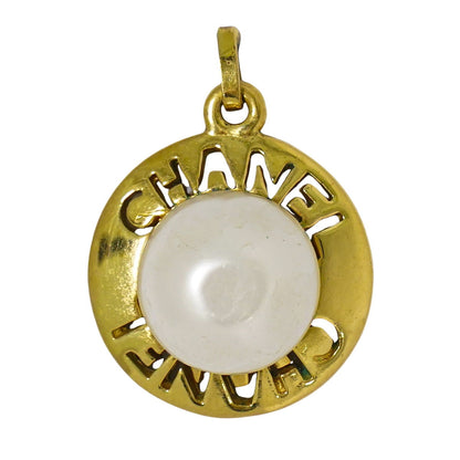 CHANEL ココマーク フェイクパール ペンダントトップ GP ホワイト