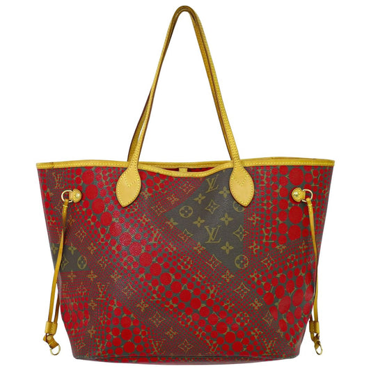 LOUIS VUITTON ネヴァーフル MM モノグラム ウェーブ 草間彌生 トートバッグ ブラウン レッド M40686