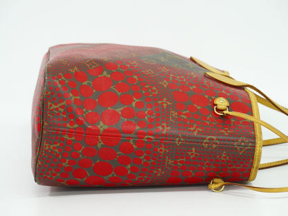 LOUIS VUITTON ネヴァーフル MM モノグラム ウェーブ 草間彌生 トートバッグ ブラウン レッド M40686