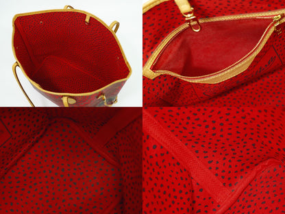 LOUIS VUITTON ネヴァーフル MM モノグラム ウェーブ 草間彌生 トートバッグ ブラウン レッド M40686