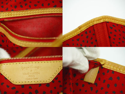 LOUIS VUITTON ネヴァーフル MM モノグラム ウェーブ 草間彌生 トートバッグ ブラウン レッド M40686