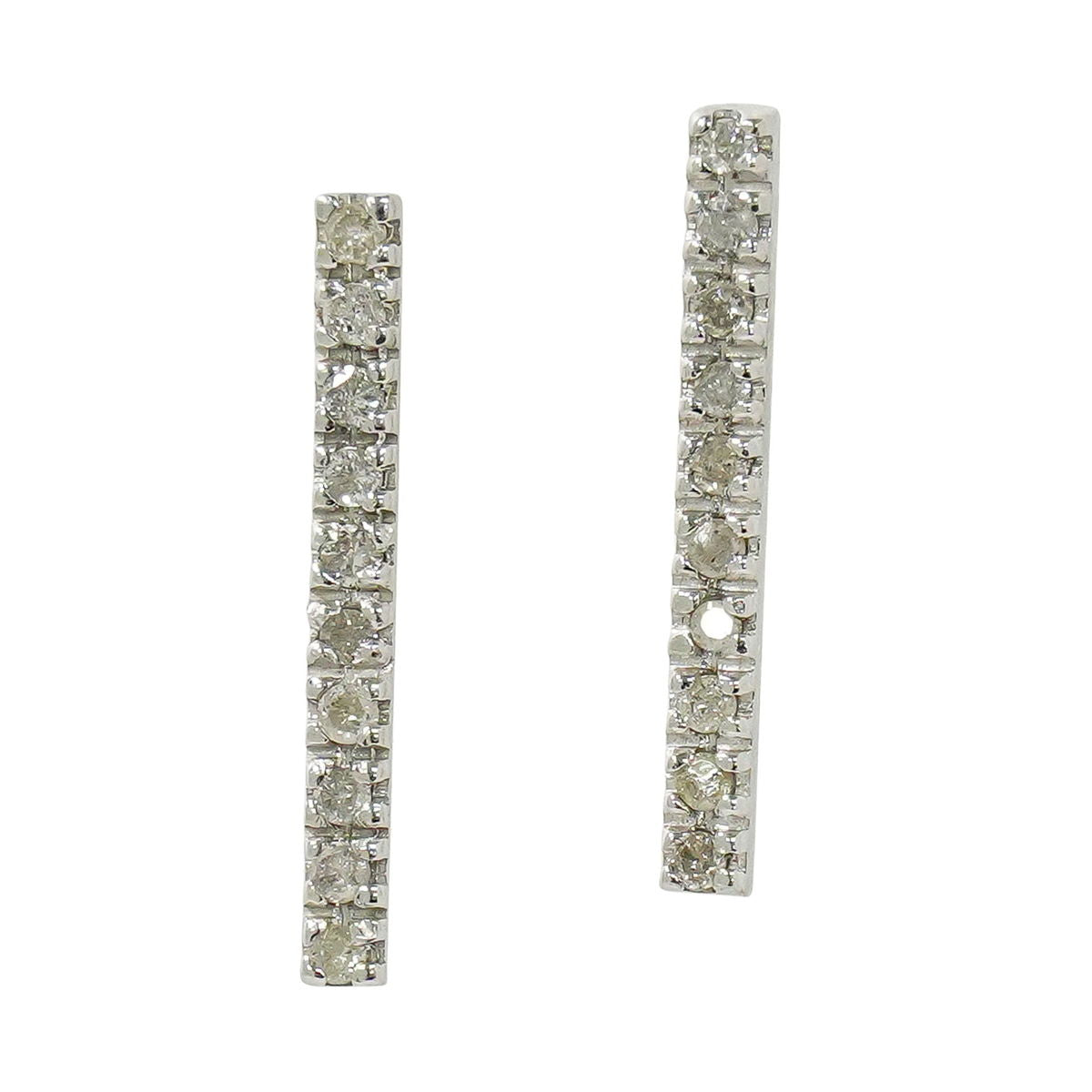 ダイヤモンド 0.10ct ×2 K14 WG ピアス ホワイトゴールド