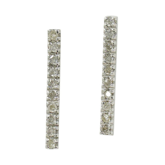 ダイヤモンド 0.10ct ×2 K14 WG ピアス ホワイトゴールド