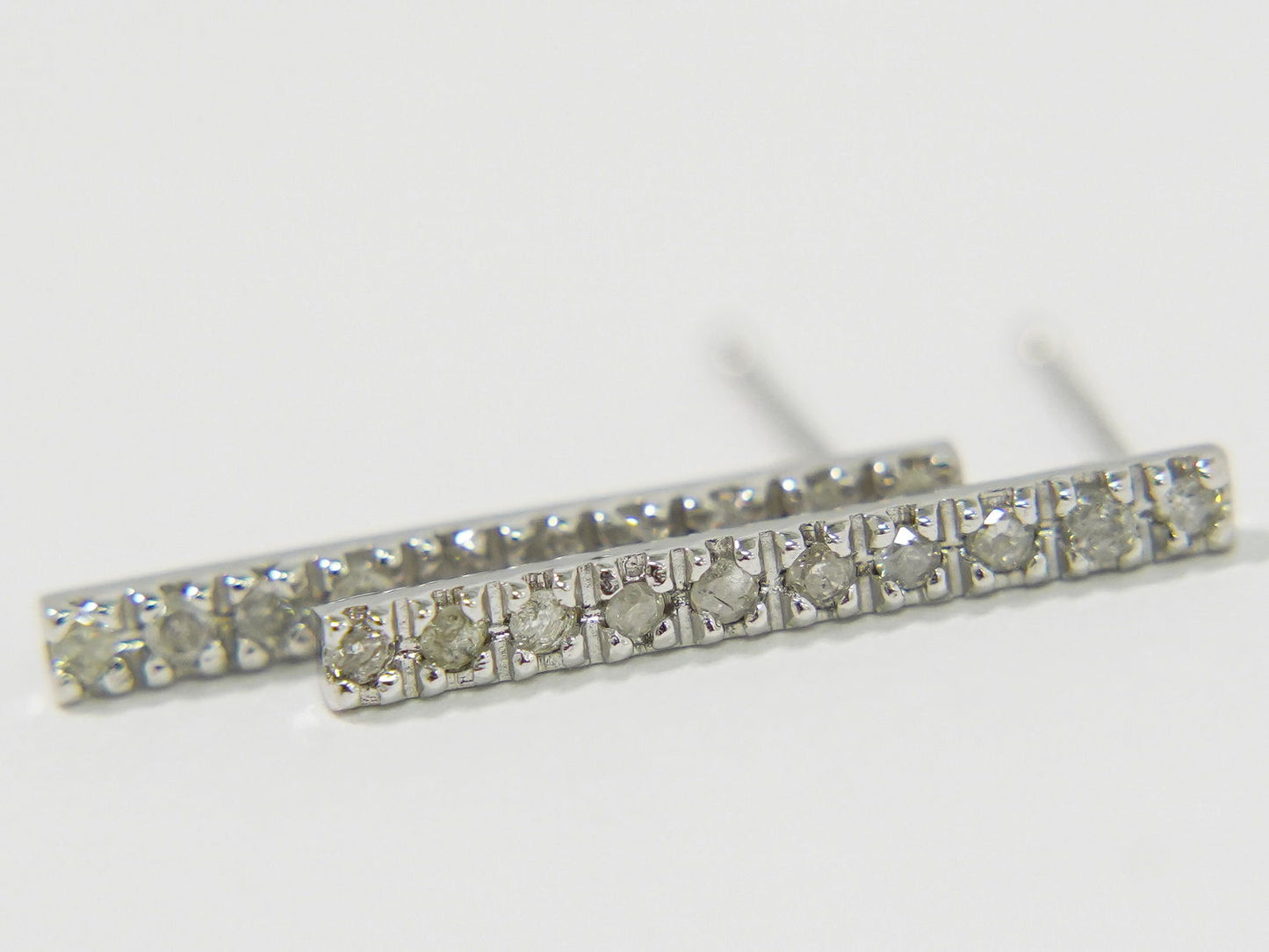 ダイヤモンド 0.10ct ×2 K14 WG ピアス ホワイトゴールド