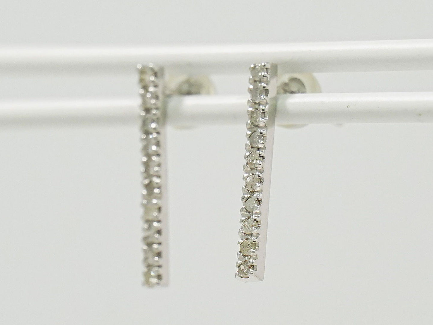 ダイヤモンド 0.10ct ×2 K14 WG ピアス ホワイトゴールド