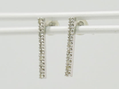ダイヤモンド 0.10ct ×2 K14 WG ピアス ホワイトゴールド