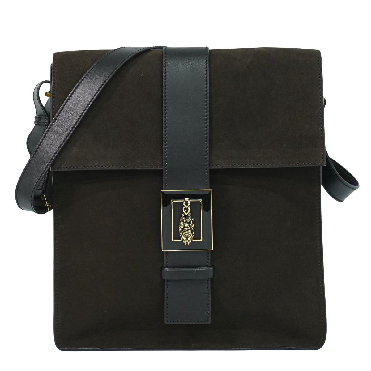 GUCCI タイガーヘッド ショルダーバッグ ブラウン ブラック 001364